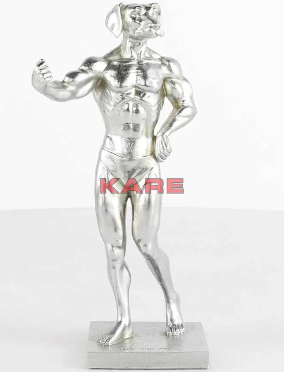 KARE Design Deko Objekt Muscle Dog Silber- Deko & Geschenkartikel