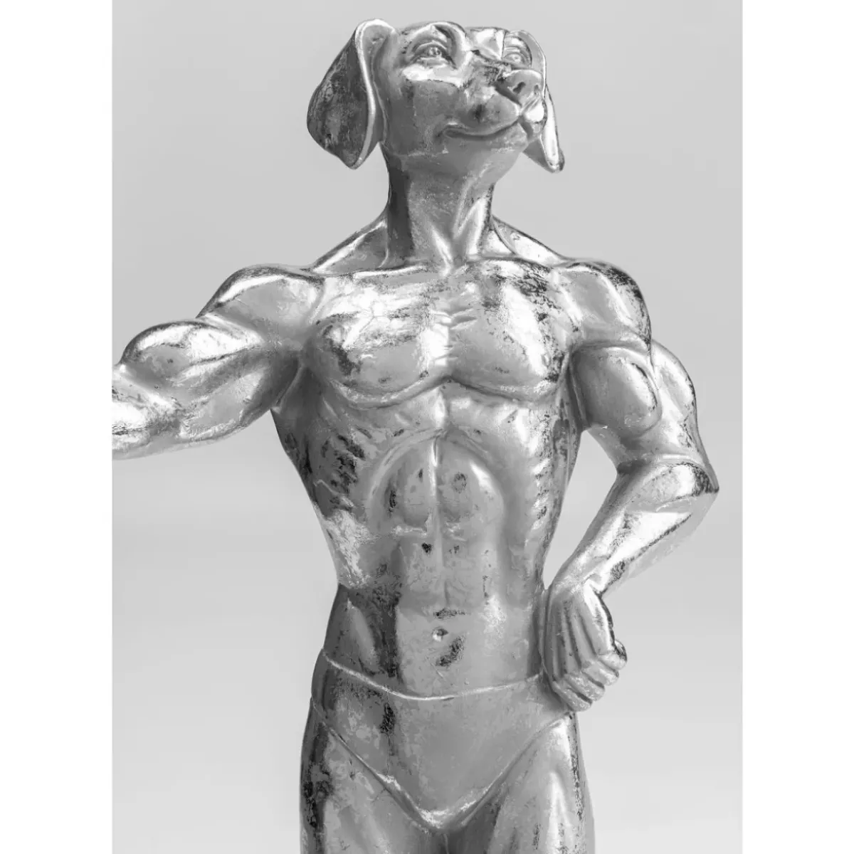 KARE Design Deko Objekt Muscle Dog Silber- Deko & Geschenkartikel