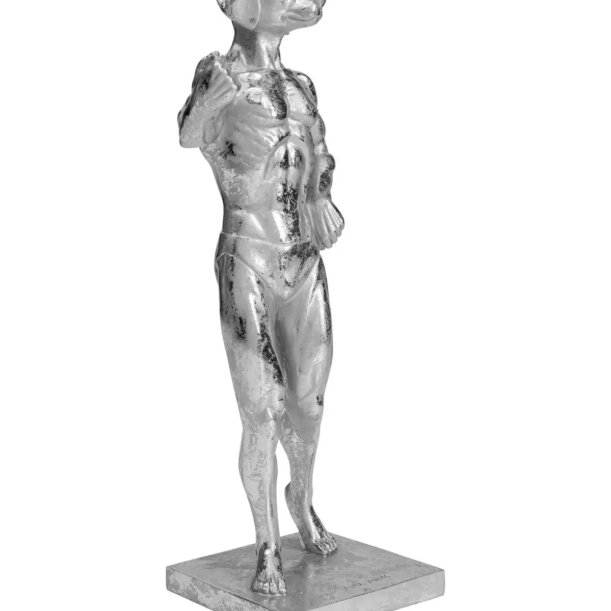 KARE Design Deko Objekt Muscle Dog Silber- Deko & Geschenkartikel