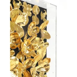 KARE Design Deko Rahmen Gold Flower 60X60Cm- Bilder