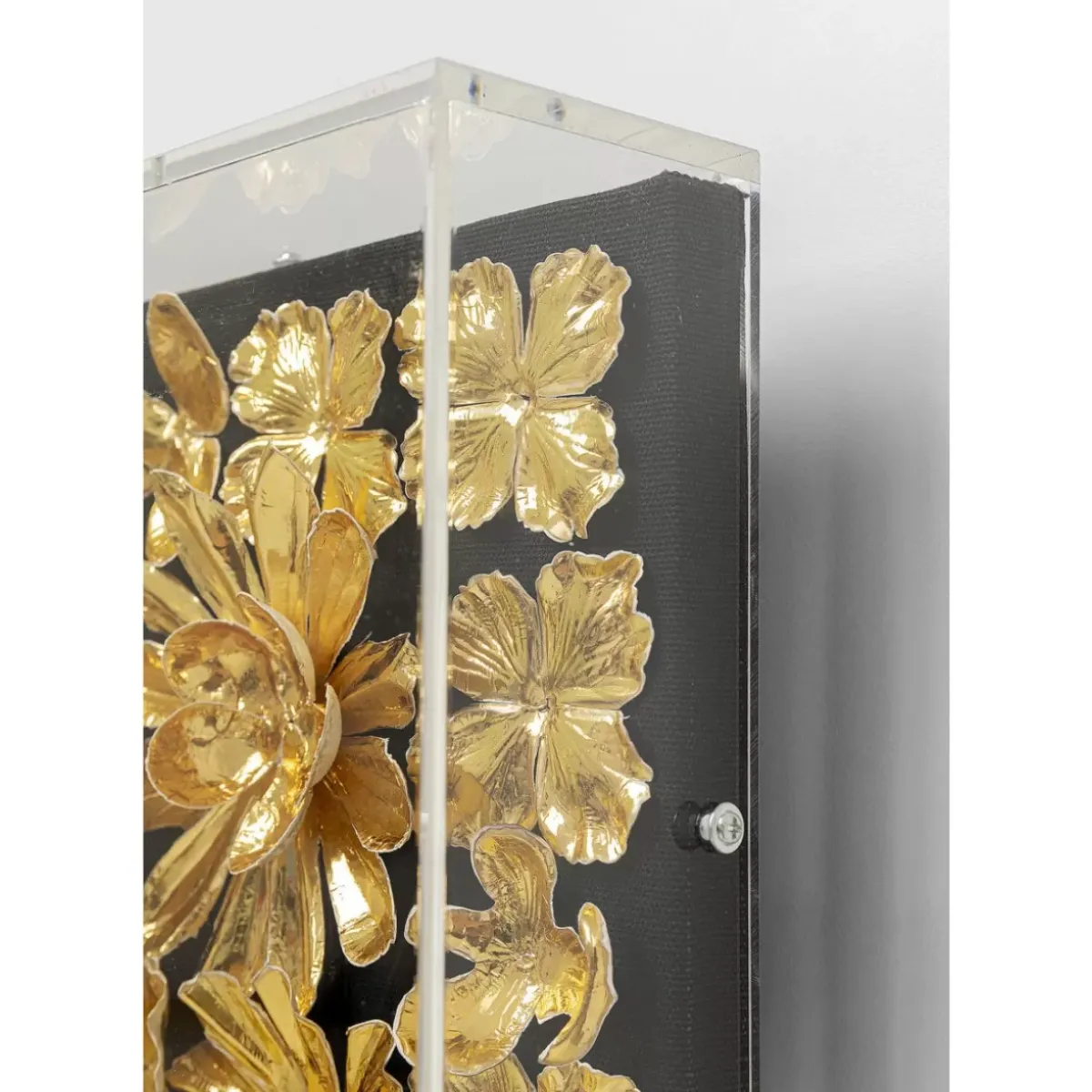 KARE Design Deko Rahmen Gold Flower 80X80Cm- Bilder