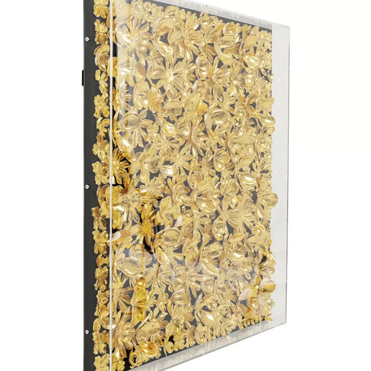 KARE Design Deko Rahmen Gold Flower 80X80Cm- Bilder