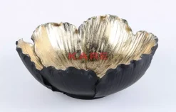 KARE Design Deko Schale Flower Bloom Schwarz Gold O25Cm- Deko & Geschenkartikel