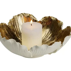 KARE Design Deko Schale Flower Bloom Creme Gold O25Cm- Deko & Geschenkartikel