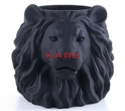 KARE Design Deko Ubertopf Lion Schwarz- Aufbewahrung & Ordnung