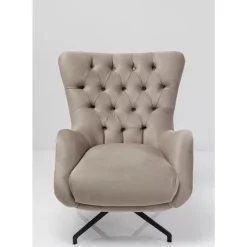 KARE Design Drehsessel Bellissima Velvet Beige- Sessel
