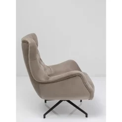 KARE Design Drehsessel Bellissima Velvet Beige- Sessel