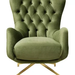 KARE Design Drehsessel Bellissima Velvet Grun- Sessel