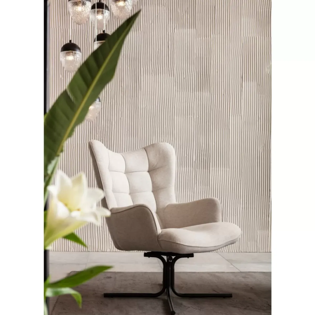 KARE Design Drehsessel Oscar Creme- Sessel