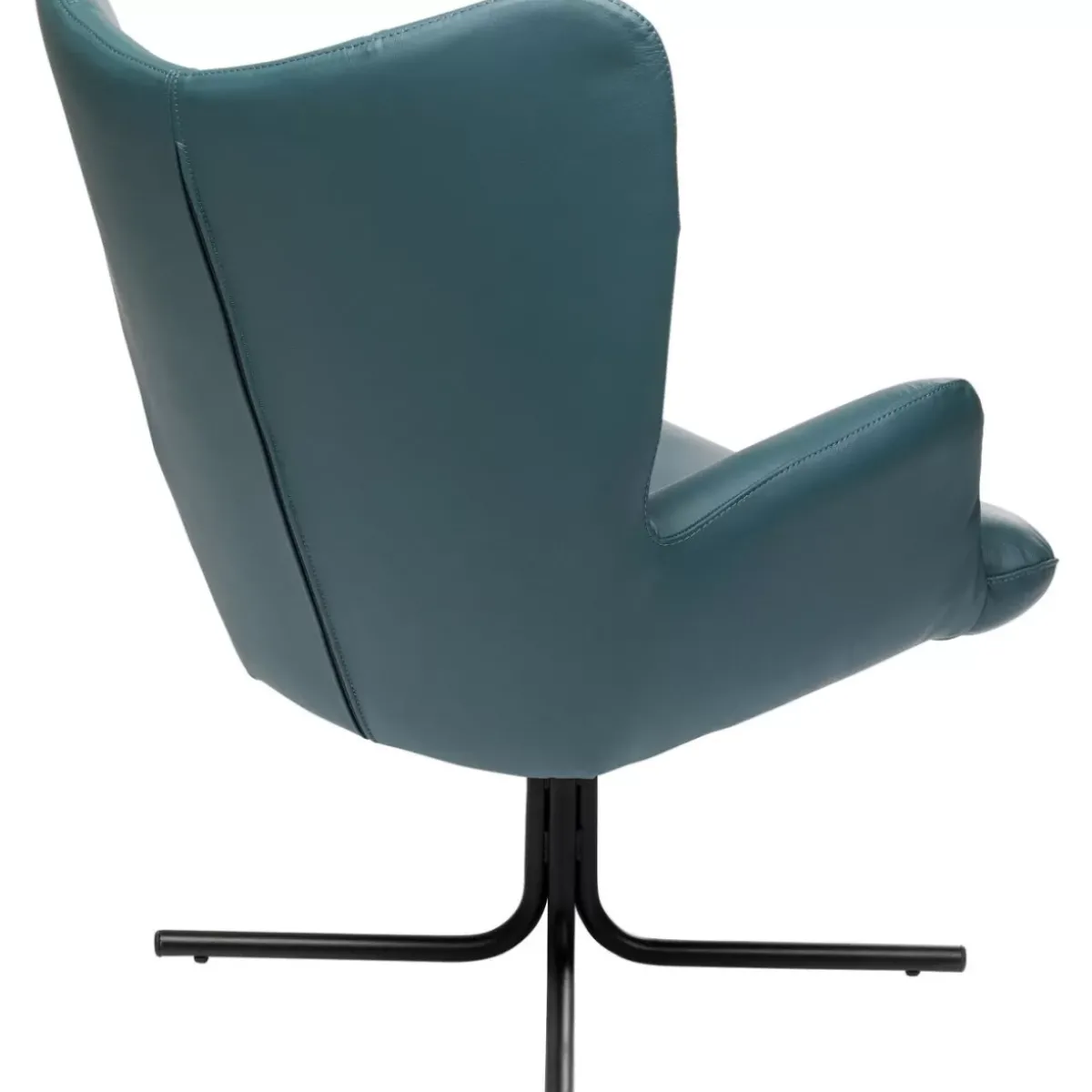 KARE Design Drehsessel Oscar Leder Blau- Sessel