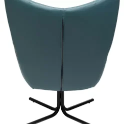 KARE Design Drehsessel Oscar Leder Blau- Sessel
