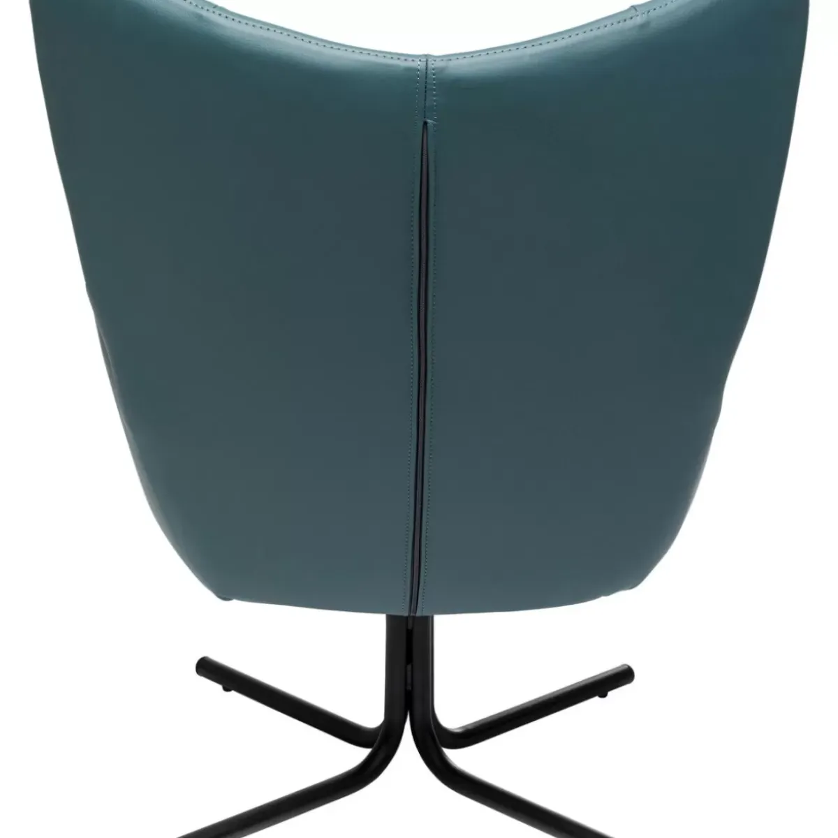KARE Design Drehsessel Oscar Leder Blau- Sessel