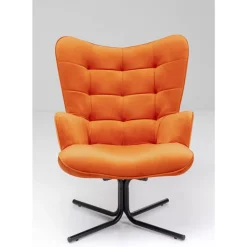 KARE Design Drehsessel Oscar Velvet Orange- Sessel
