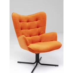 KARE Design Drehsessel Oscar Velvet Orange- Sessel
