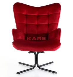 KARE Design Drehsessel Oscar Velvet Rot- Sessel