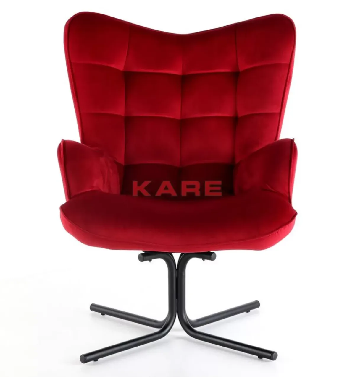 KARE Design Drehsessel Oscar Velvet Rot- Sessel
