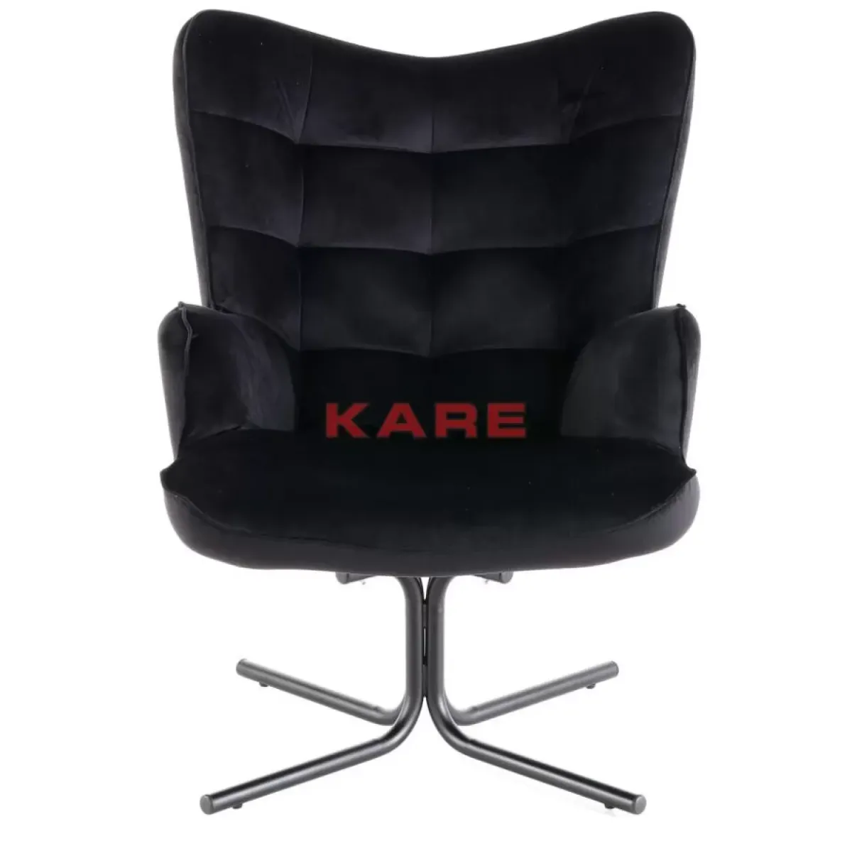 KARE Design Drehsessel Oscar Velvet Schwarz- Sessel