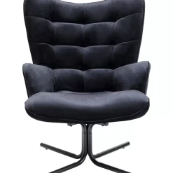 KARE Design Drehsessel Oscar Velvet Schwarz- Sessel