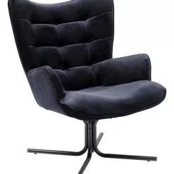 KARE Design Drehsessel Oscar Velvet Schwarz- Sessel