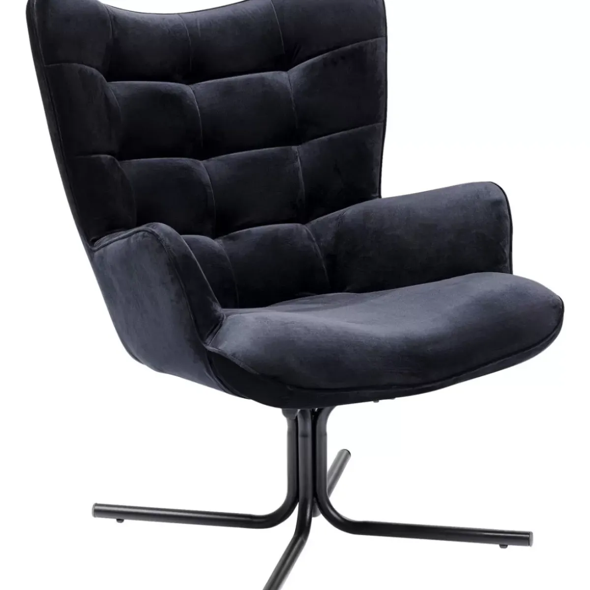 KARE Design Drehsessel Oscar Velvet Schwarz- Sessel