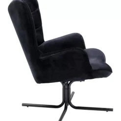 KARE Design Drehsessel Oscar Velvet Schwarz- Sessel
