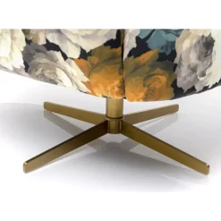 KARE Design Drehsessel Peony Flower Gelb- Sessel