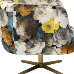 KARE Design Drehsessel Peony Flower Gelb- Sessel