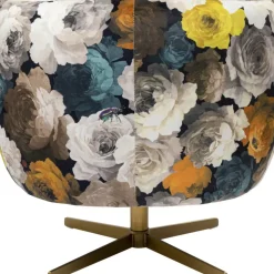 KARE Design Drehsessel Peony Flower Gelb- Sessel