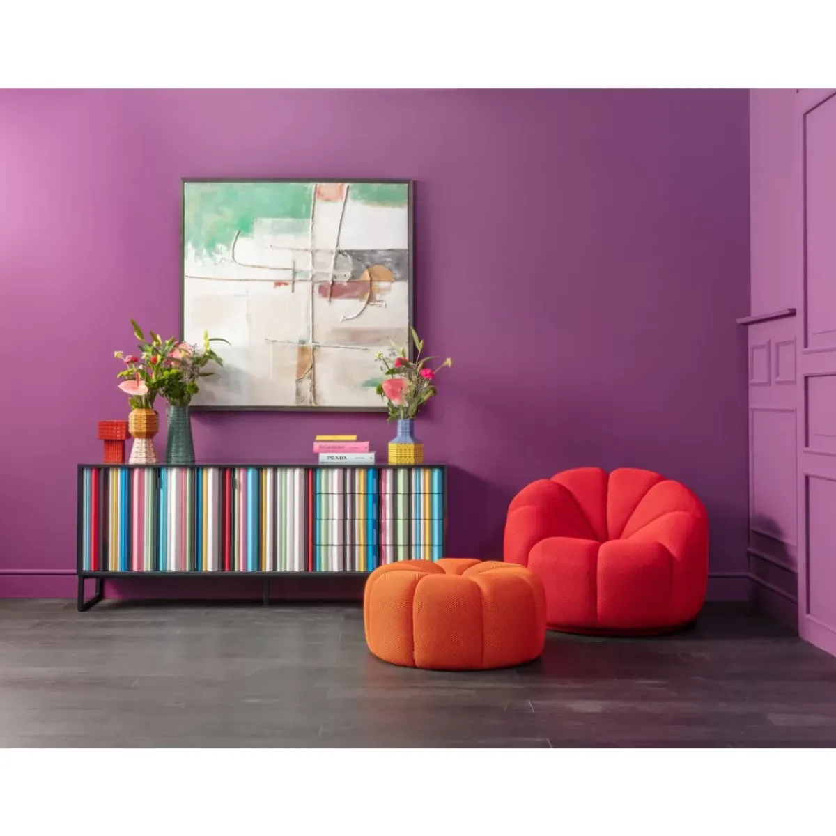 KARE Design Drehsessel Peppo Lounge Rot- Sessel