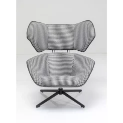 KARE Design Drehsessel Toledo Schwarz Weiss- Sessel