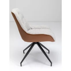 KARE Design Drehstuhl Lori Grau Braun- Stühle