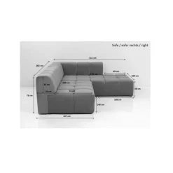 KARE Design Ecksofa Belami Grau Rechts- Sofas & Couches