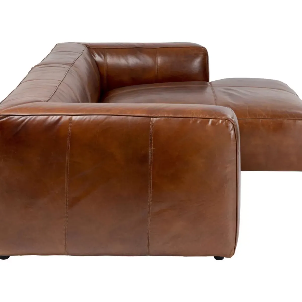 KARE Design Ecksofa Cubetto Leder Braun- Sofas & Couches