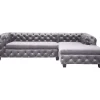 KARE Design Ecksofa Desire Velvet Silbergrau R- Sofas & Couches