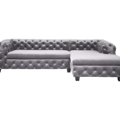 KARE Design Ecksofa Desire Velvet Silbergrau R- Sofas & Couches