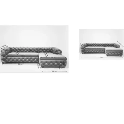 KARE Design Ecksofa Desire Velvet Silbergrau R- Sofas & Couches