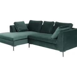 KARE Design Ecksofa Gianni Small Velvet Dunkelgrun Links- Sofas & Couches