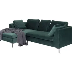 KARE Design Ecksofa Gianni Small Velvet Dunkelgrun Links- Sofas & Couches