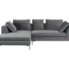 KARE Design Ecksofa Gianni Small Velvet Grau Links- Sofas & Couches