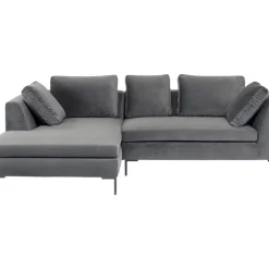 KARE Design Ecksofa Gianni Small Velvet Grau Links- Sofas & Couches