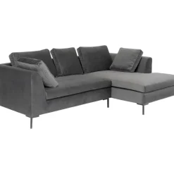 KARE Design Ecksofa Gianni Small Velvet Grau Rechts- Sofas & Couches