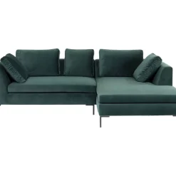 KARE Design Ecksofa Gianni Small Velvet Dunkelgrun Rechts- Sofas & Couches