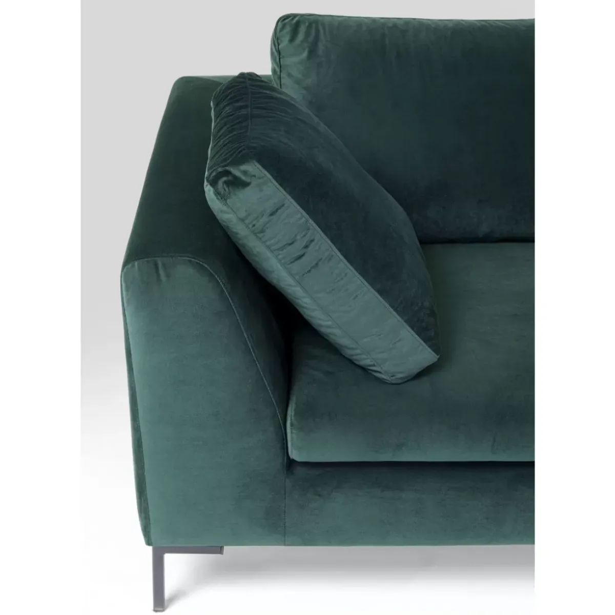 KARE Design Ecksofa Gianni Small Velvet Dunkelgrun Rechts- Sofas & Couches