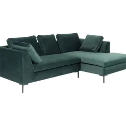 KARE Design Ecksofa Gianni Small Velvet Dunkelgrun Rechts- Sofas & Couches