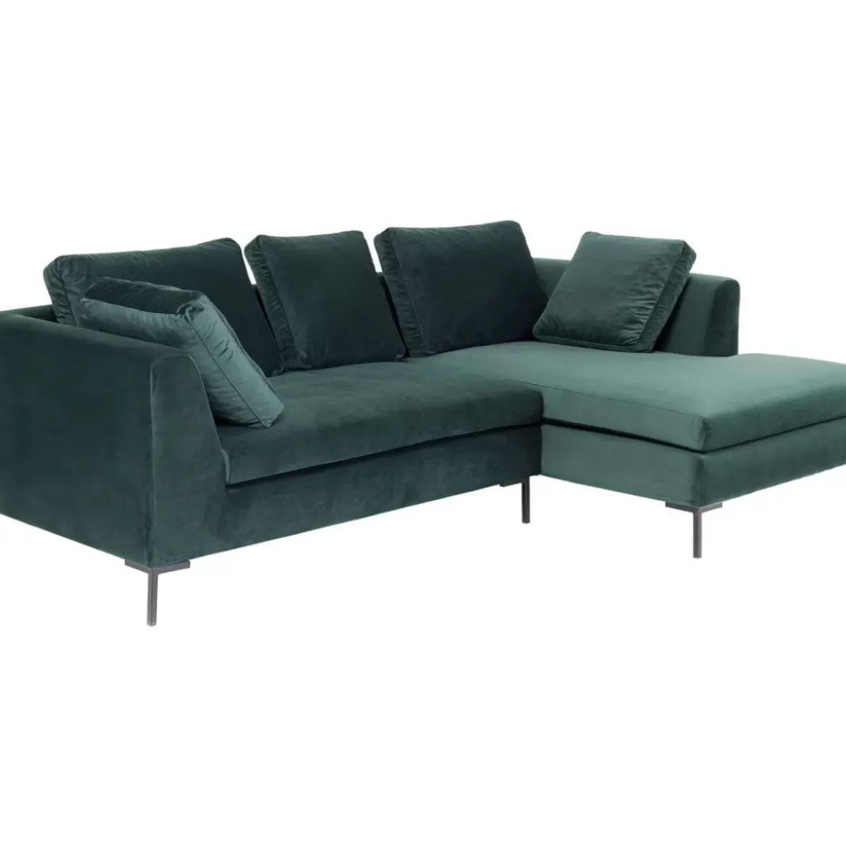 KARE Design Ecksofa Gianni Small Velvet Dunkelgrun Rechts- Sofas & Couches