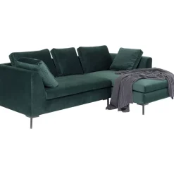 KARE Design Ecksofa Gianni Small Velvet Dunkelgrun Rechts- Sofas & Couches