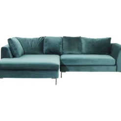 KARE Design Ecksofa Gianni Velvet Dunkelgrun Links Schwarz- Sofas & Couches