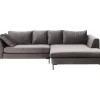 KARE Design Ecksofa Gianni Velvet Grau Rechts Schwarz- Sofas & Couches
