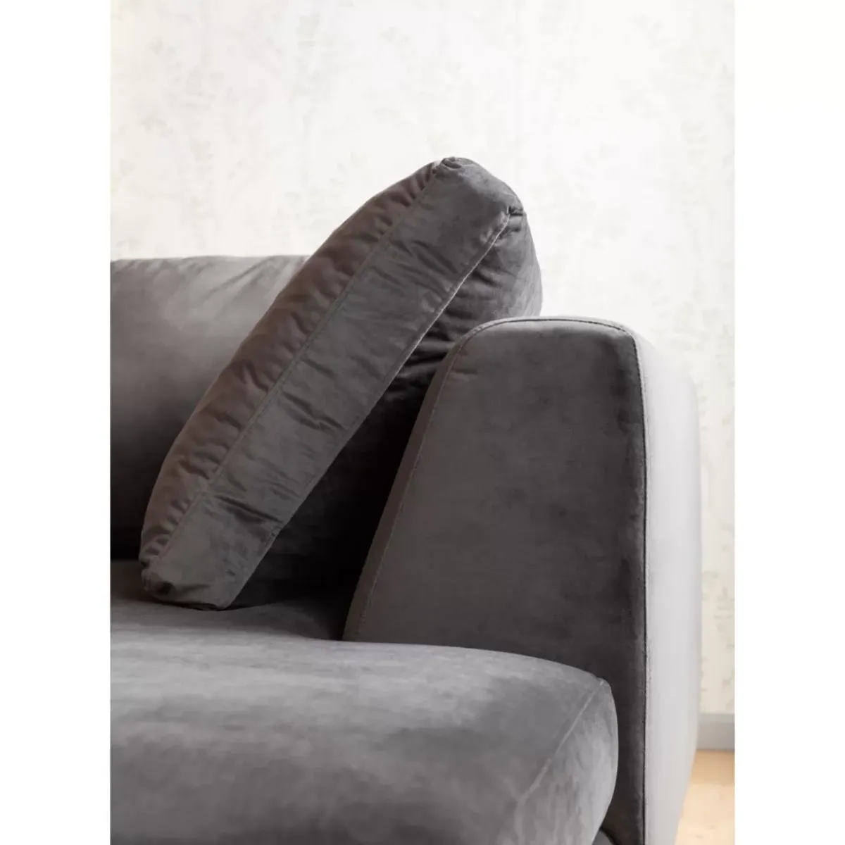 KARE Design Ecksofa Gianni Velvet Grau Rechts Schwarz- Sofas & Couches