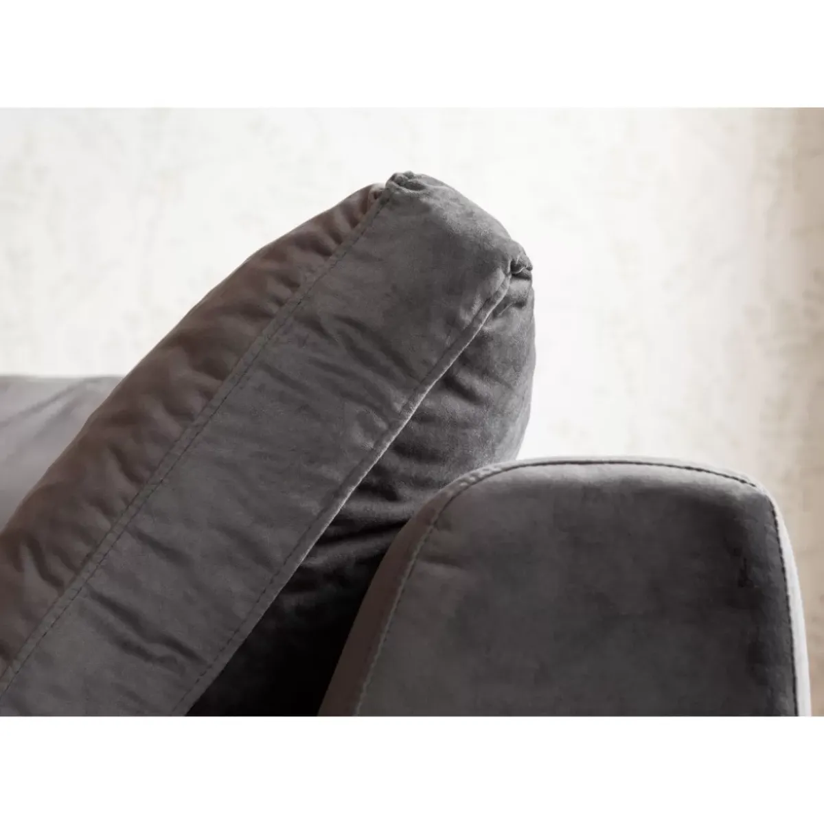 KARE Design Ecksofa Gianni Velvet Grau Rechts Schwarz- Sofas & Couches